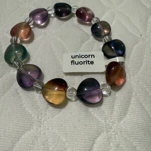 Unicorn Fluorite Heart Bracelet